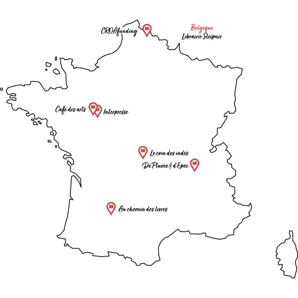 Carte des points de vente des livres de Solène Chartier