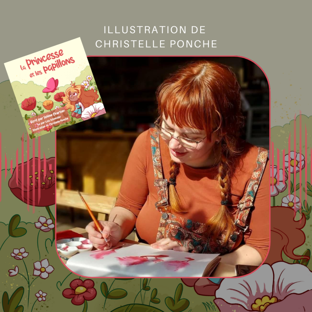 Christelle Ponche, l'illustratrice de la couverture audiolivre de La princesse et les papillons