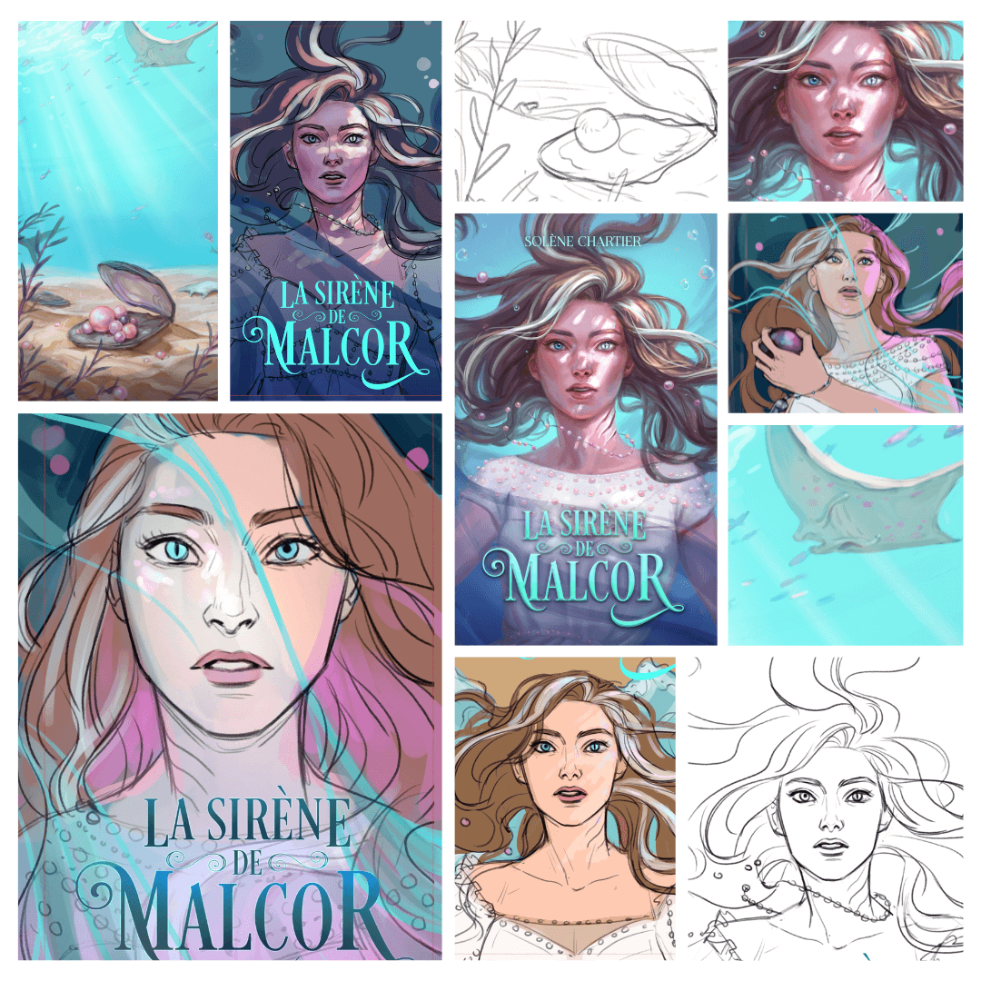 La sirène de Malcor : les étapes de création de la couverture