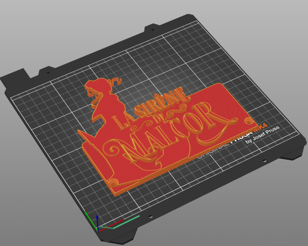 Aperçu du logiciel Prusa pour l'impression 3D du porte livre du roman de fantasy La sirène de Malcor de l'autrice française Solène Chartier