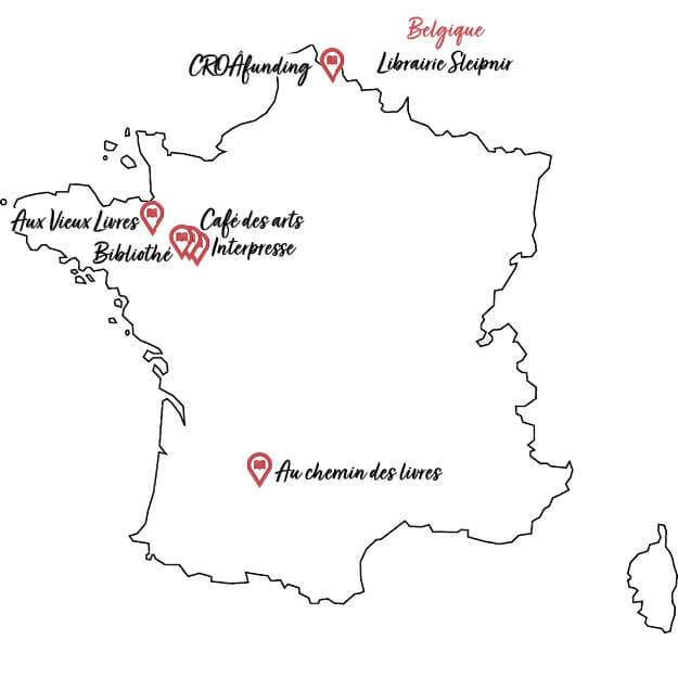 Carte des points de vente des livres de Solène Chartier